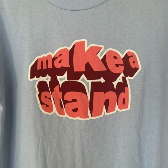Bp Make a Stand Graphic Tee T-shirt SMALL Blue Short Sleeve - Picture 3 of 9